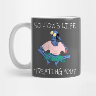 Blue Female Skeleton Hows Life Mug